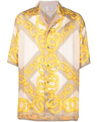 J. Logan Home Chain Print Silk Shirt