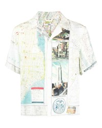 Bode Graphic Print Silk Shirt