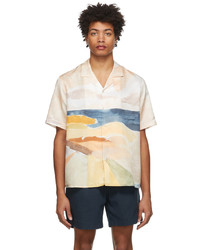COMMAS Multicolor Shoreline Silk Camp Collar Shirt