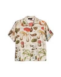 Amiri Psychedelic Botanical Short Sleeve Silk Shirt
