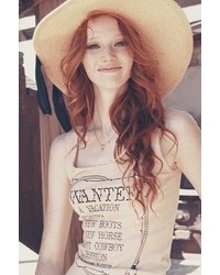 Wildfox Couture Wanted Buffalo Tank In Ghost Tan