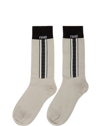 Fendi Grey Forever Logo Socks