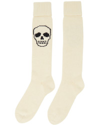 Alexander McQueen Off White Skull Socks