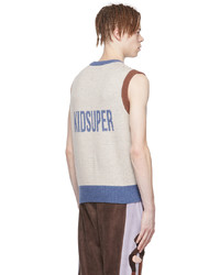 KidSuper Beige Wool Nylon Vest