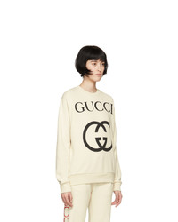 Gucci Off White Oversized Logo Sweatshirt