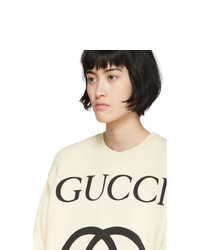 Gucci Off White Oversized Logo Sweatshirt