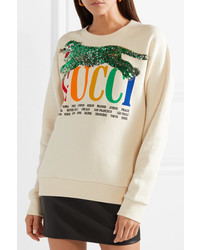 Gucci Oversized Embellished Printed Cotton Terry Sweatshirt