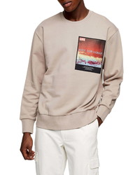 Topman Stone Life Ocean Organic Cotton Sweatshirt