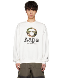 AAPE BY A BATHING APE White Basic Sweatshirt