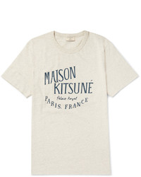 MAISON KITSUNÉ Maison Kitsun Slim Fit Printed Mlange Cotton Jersey T Shirt