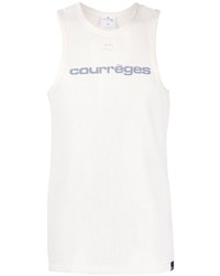 Courrèges Logo Print Cotton Tank Top