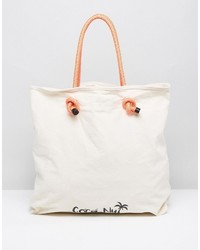 Pull&Bear Coconut Print Shopper Bag