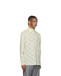 Sss World Corp White And Beige Logo Turtleneck