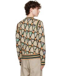 Acne Studios Beige Jacquard Sweater