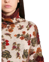 Antonio Marras Flowers Intarsia Wool Knit Turtleneck