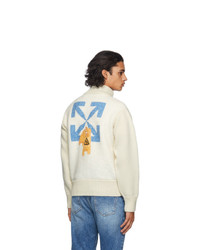 Off-White Wool And Alpaca Pascal Lemon Zip Up Sweater