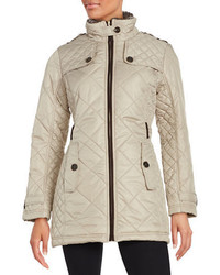 Weatherproof City Walker Diamond Quilted With Faux Fur Collar Coat