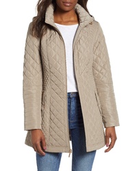 Gallery Fitted Quilted Hooded Jacket