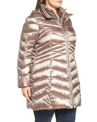 Ellen Tracy Plus Size Hooded Down Polyfill Coat