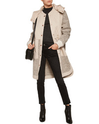 See by Chloe See By Chlo Quilted Cotton And Wool Blend Boucl Hooded Coat