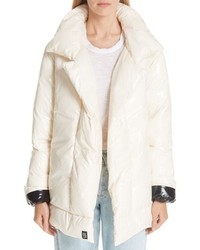 Bacon Shiny Puffer Coat With Contrast Lining