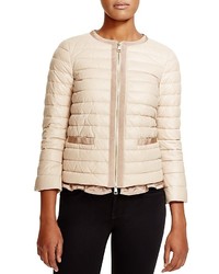Moncler Ombrine Quilted Leather Down Jacket