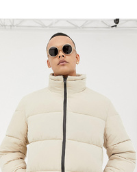 ASOS WHITE Tall Boxy Puffer Jacket In Beige Pepper