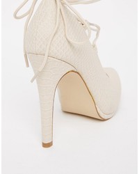 Call it SPRING Tortosa Nude Tie Up Heeled Pumps