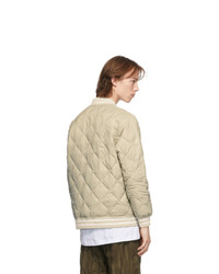TAION Beige Down City Bomber Jacket