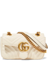 Gucci Gg Marmont Mini Quilted Leather Shoulder Bag Cream