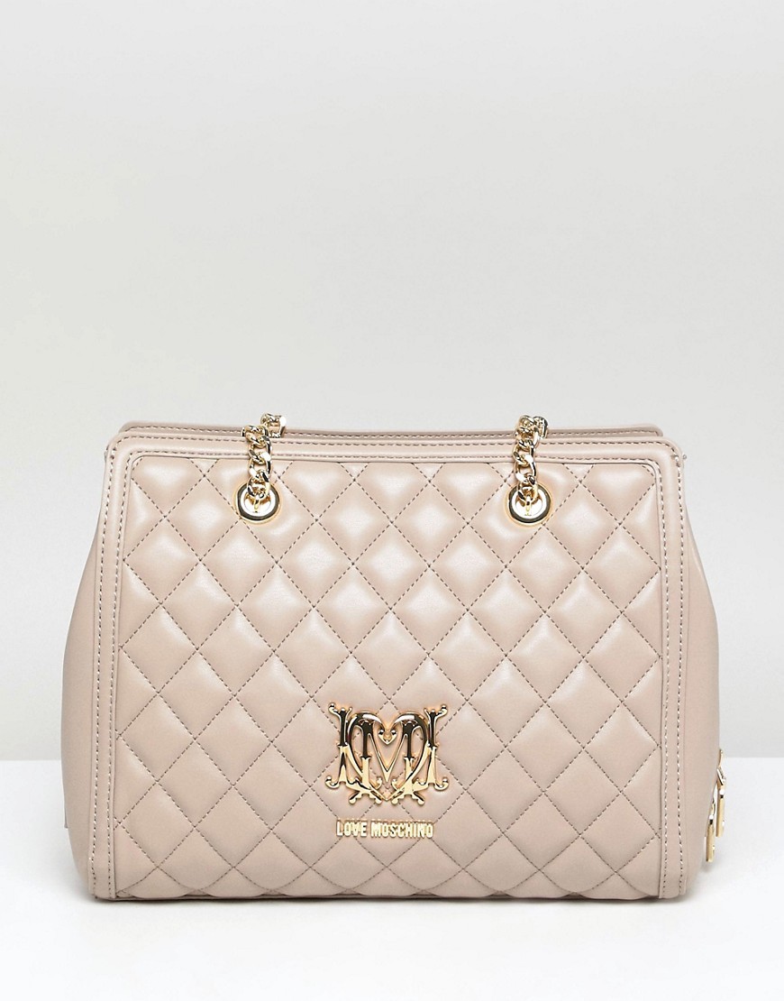 love moschino quilted logo bag