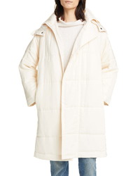 Beige Quilted Puffer Coat