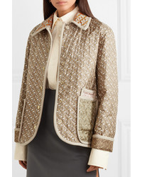 Burberry Printed Quilted Silk Faille Jacket