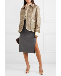 Burberry Printed Quilted Silk Faille Jacket