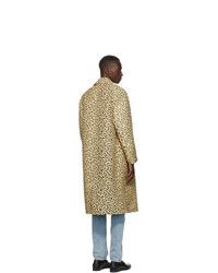 Gucci Beige And Black Jacquard Leopard Coat