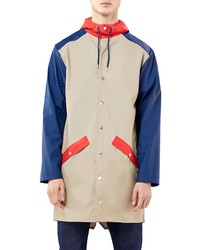 Rains Waterproof Colorblock Long Jacket