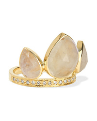 Jacquie Aiche 14 Karat Gold Moonstone And Diamond Ring