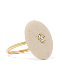 Cvc Stones Celestite 18 Karat Gold Stone And Diamond Ring