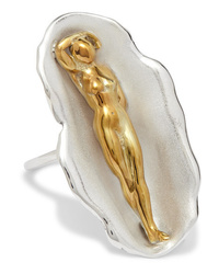 Paola Vilas Venus Silver And Gold Plated Ring