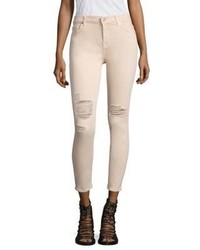 7 For All Mankind Distressed Ankle Skinny Jeans