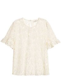 H&M Ruffle Sleeved Lace Blouse