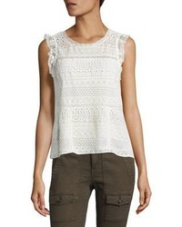Joie Lupe Ruffled Lace Tank Top