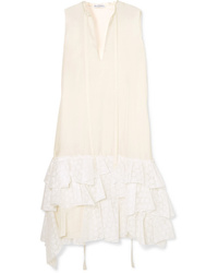 JW Anderson Asymmetric Ruffled And Broderie Anglaise Cotton Dress