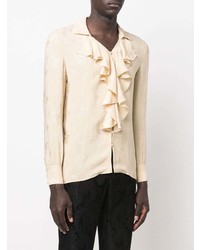 Saint Laurent Ruffle Trimmed Silk Shirt