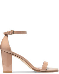 Stuart Weitzman Nearlynude Patent Leather Sandals Neutral