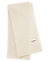 Ganni Recycled Wool Blend Scarf In Brazilian Sand At Nordstrom