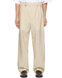 Lemaire Beige Silk Loose Trousers