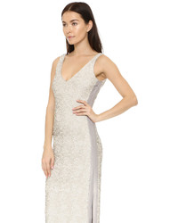 Halston Heritage Sequined Gown With Side Slit
