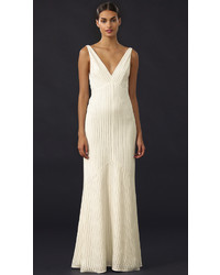 Narciso Rodriguez V Neck Sequin Gown