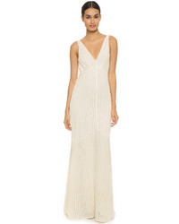 Narciso Rodriguez V Neck Sequin Gown